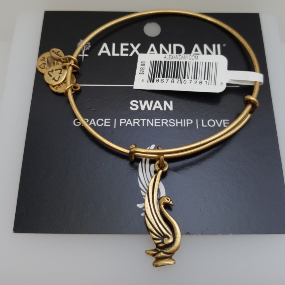 NWT Alex and Ani Swan Bangle RG